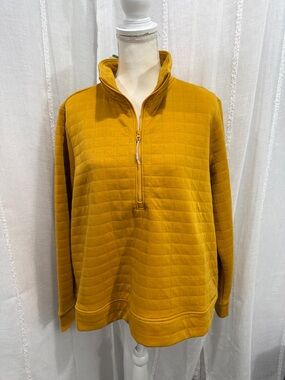 Marmot Mustard Yellow Half-Zip Quilted Pullover